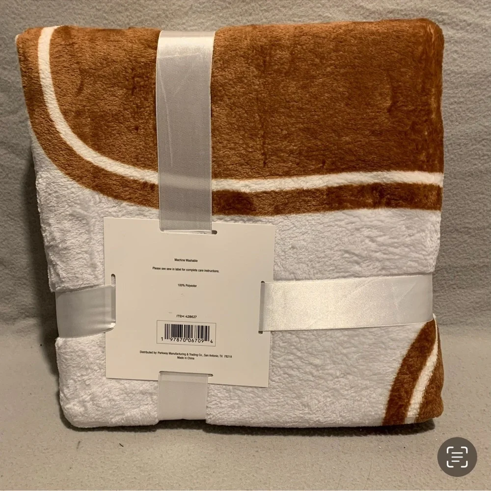 Cowboy Gingerbread Man Throw Blanket - Brown and White 50” x 60”